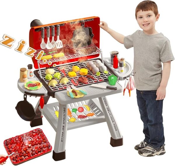 Barbecue Grill Toy Set, Kids BBQ Kitchen Playset